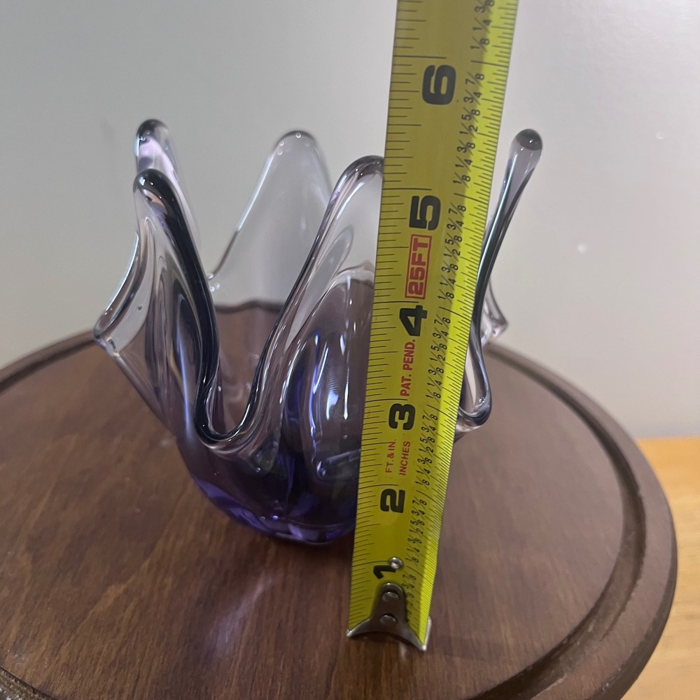 Vtg Viking Thistle Amethyst Purple Swung Glass Bowl Mid Century Modern MCM 5.5"‎ - Picture 9 of 9